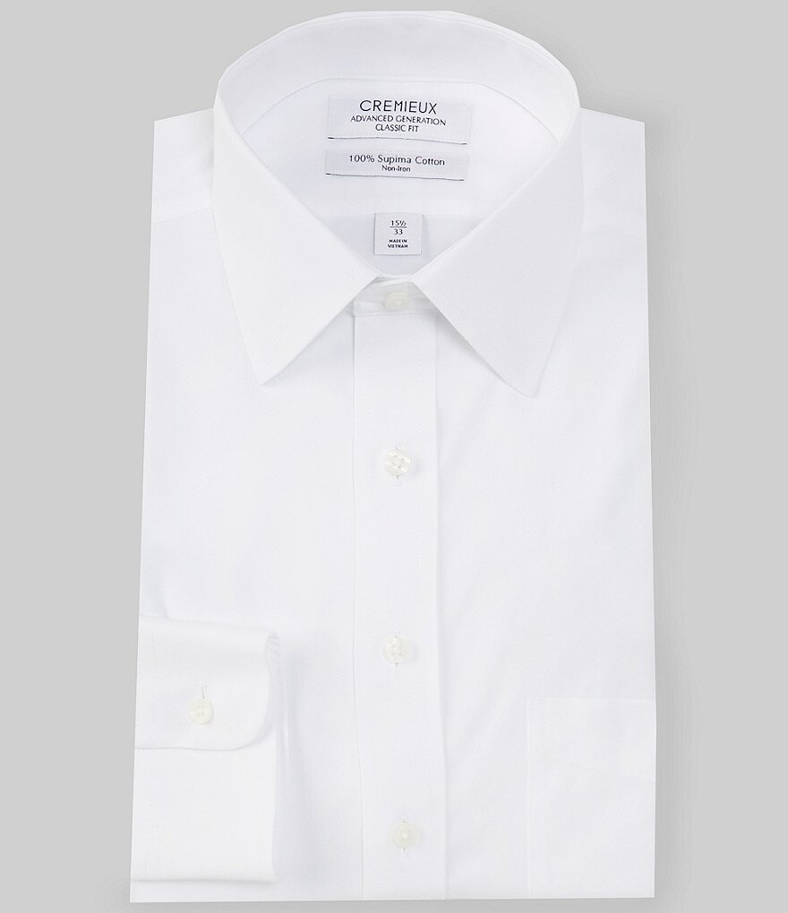 

Однотонная классическая рубашка Cremieux Classic Fit без железного острого воротника, белый