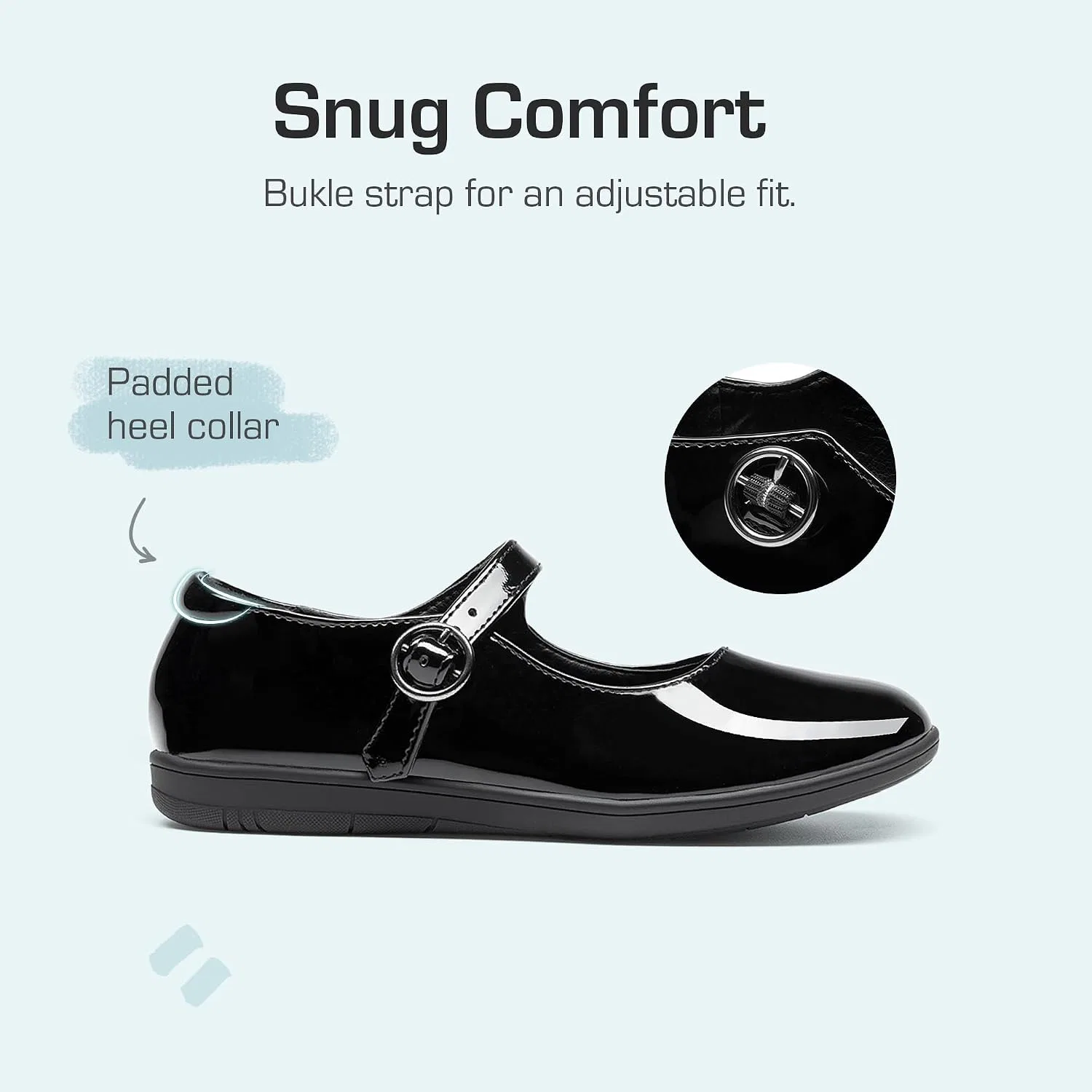 Детские туфли Мэри Джейн для девочек DREAM PAIRS, Black/Patent — фото 4