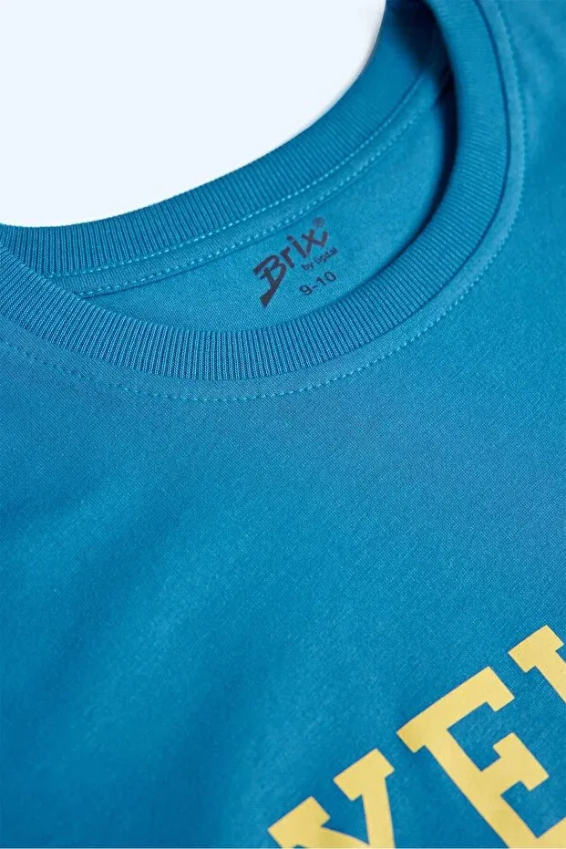 Детская футболка для мальчиков с принтом Brix, Medium Blue — фото 4