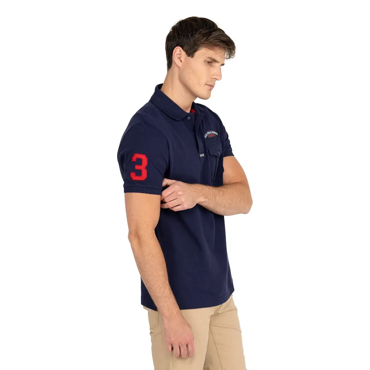 Мужская поло с принтом Patch Pique U.S. Polo Assn., Classic Navy — фото 2