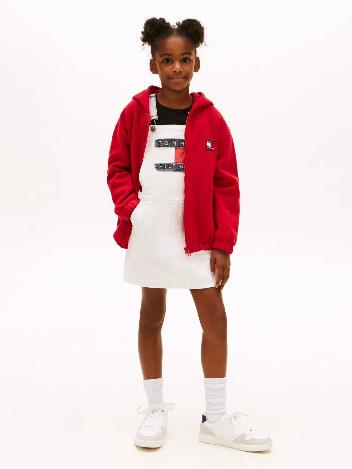 Комбинезон-сарафан Heritage Logo Pocket джинсовый Tommy Hilfiger, белый — фото 3
