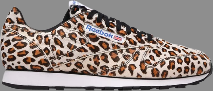 Кроссовки head porter x classic leather 'leopard' Reebok, коричневый - фото