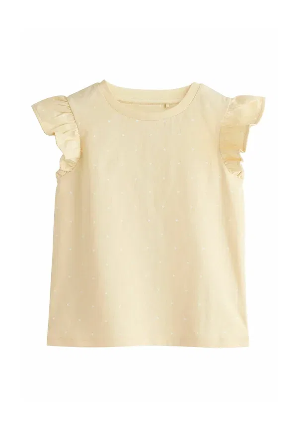 Футболки с коротким рукавом, набор из 4 штук, Regular fit - frill sleeve 4 pack - print t-shirt Next, Yellow Ditsy, желтый — фото 3