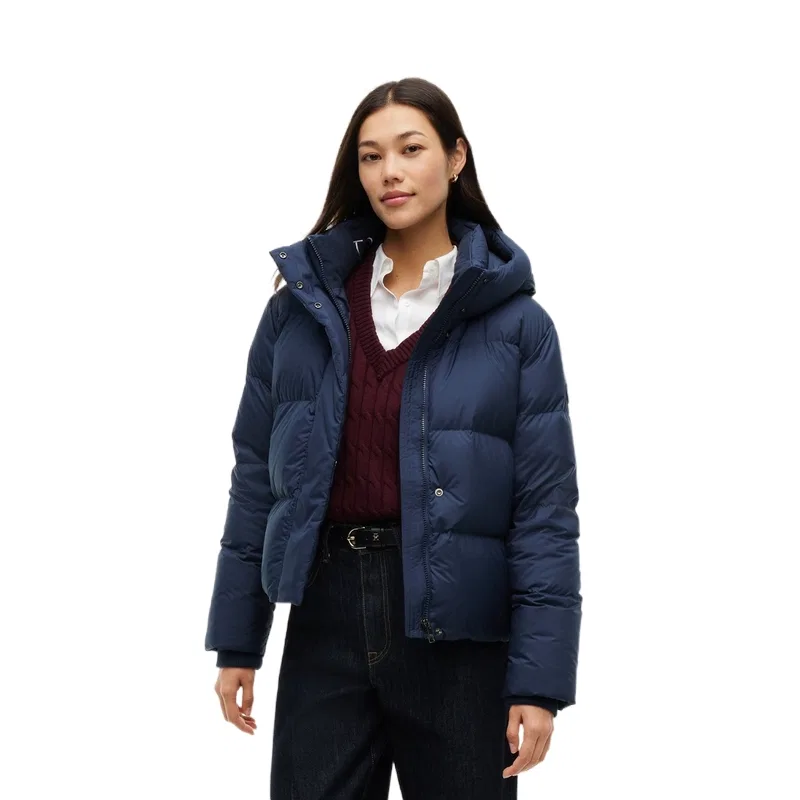 Женская куртка-пуховик с капюшоном Tommy Hilfiger, Navy Blue C1G