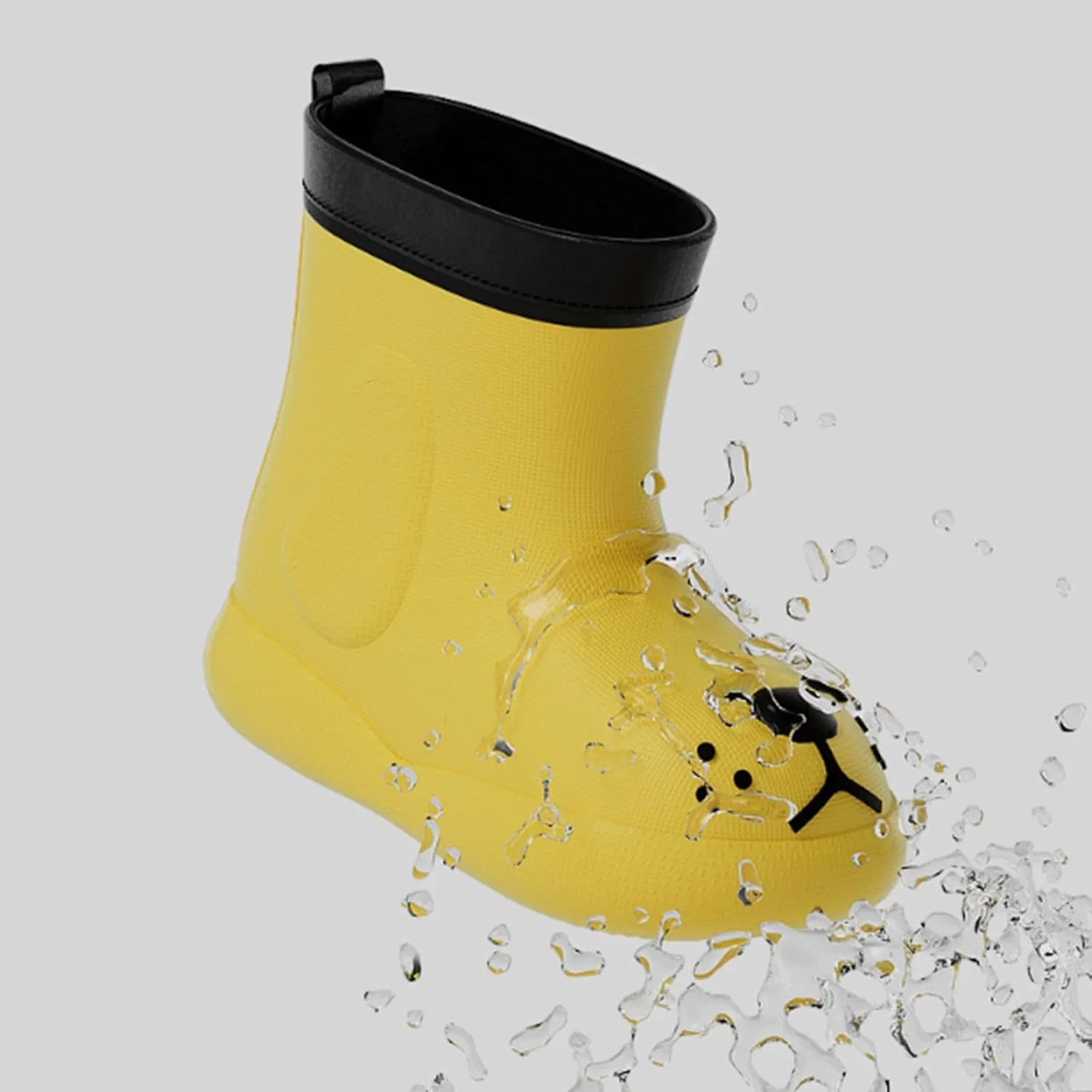 Детские сапоги резиновые для девочек с принтом, Yellow — фото 3