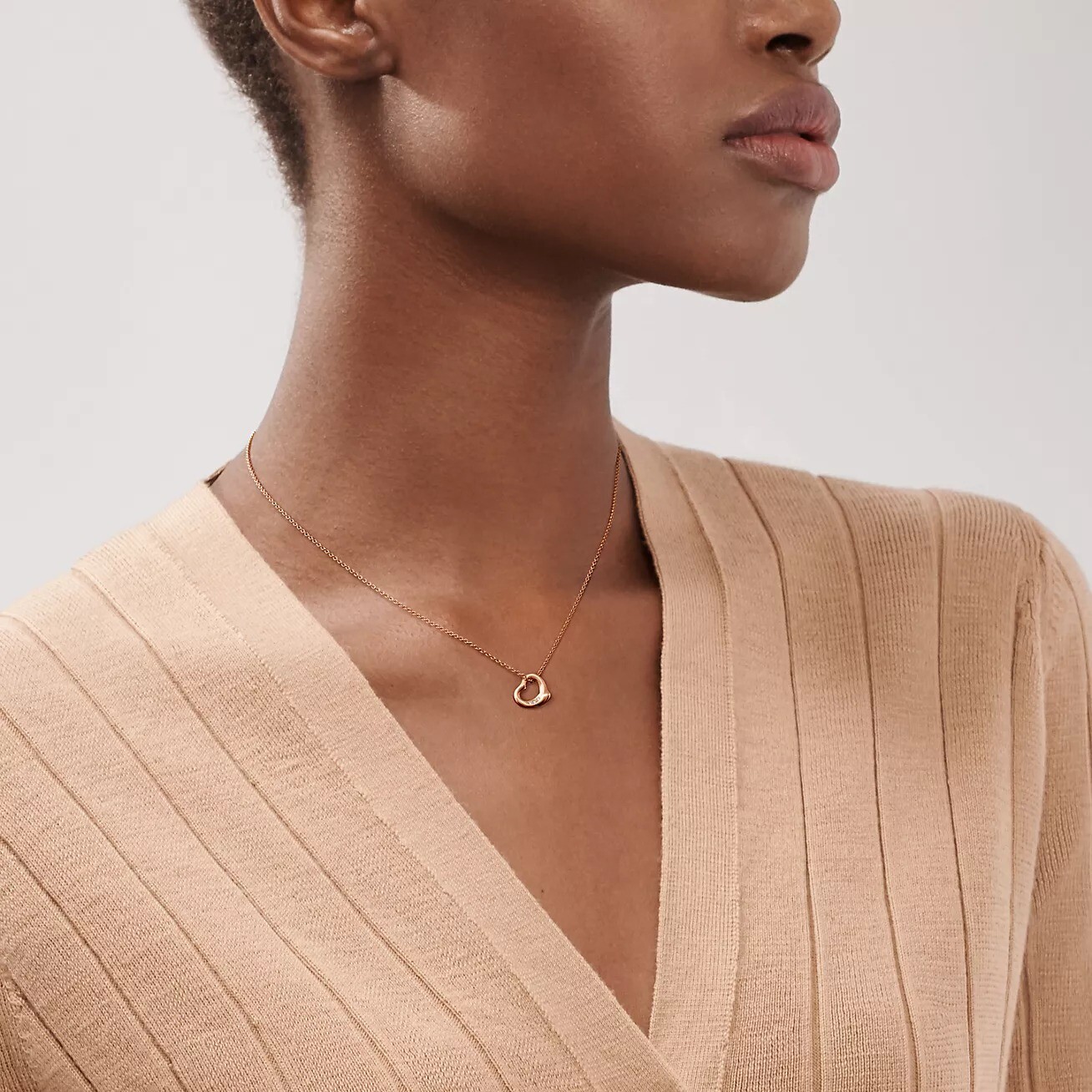 Колье Tiffany & Co. x Elsa Peretti Open Heart, розовое золото/бриллианты — фото 4