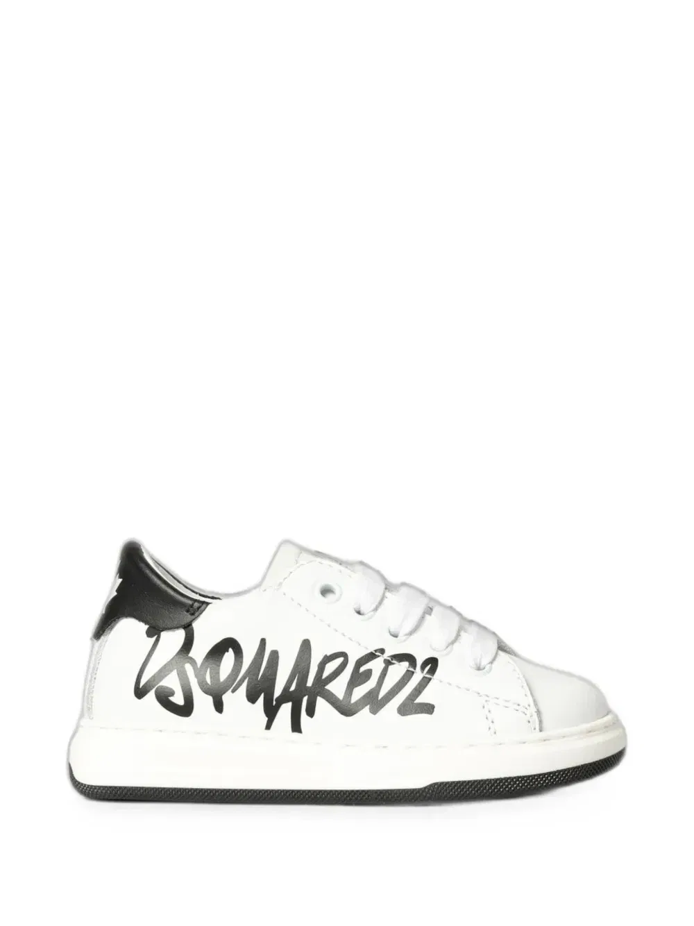 Кожаные кроссовки с граффити-принтом Dsquared2 Kids, белый