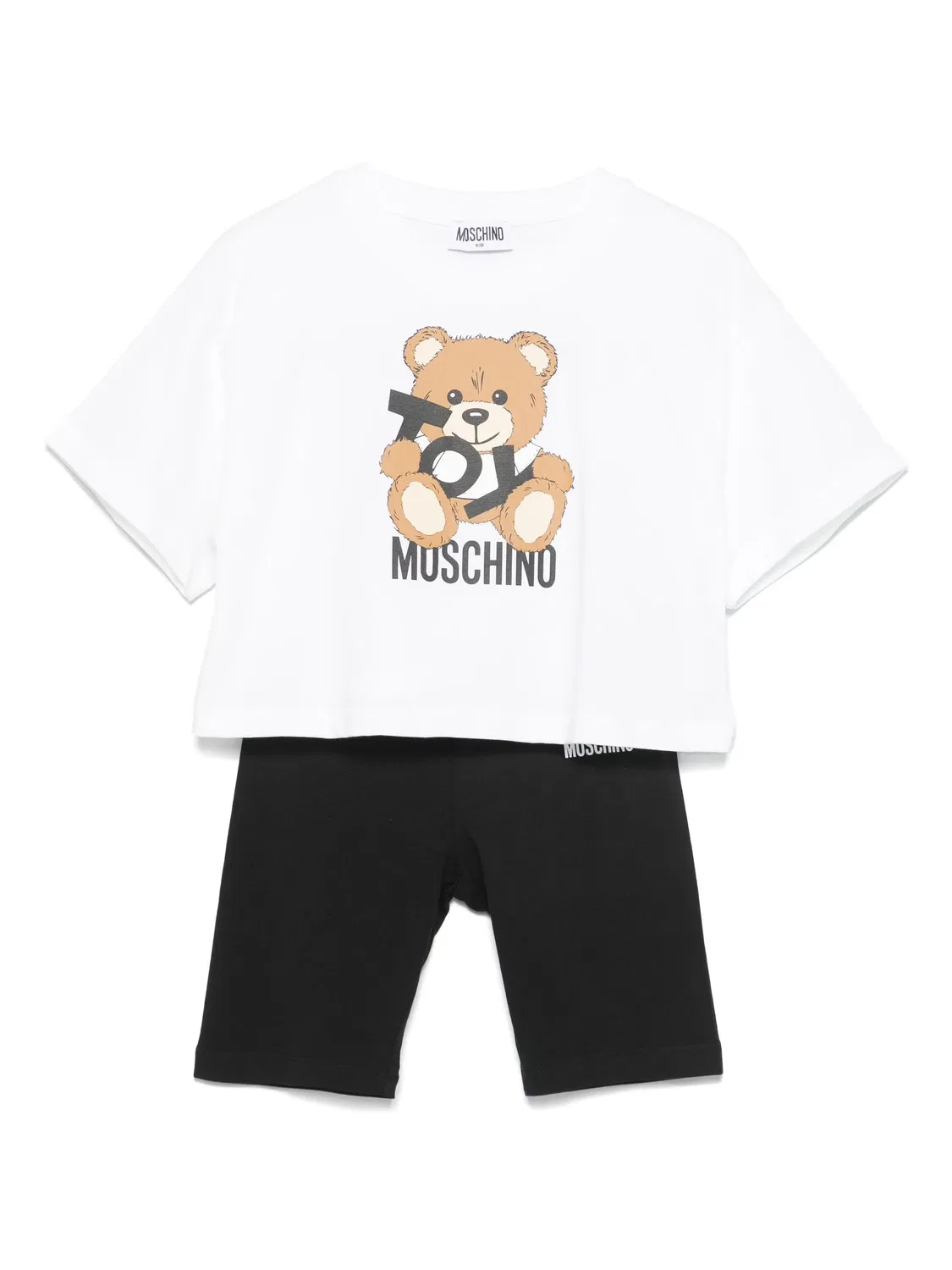 Комплект для девочек с шортами Moschino, белый