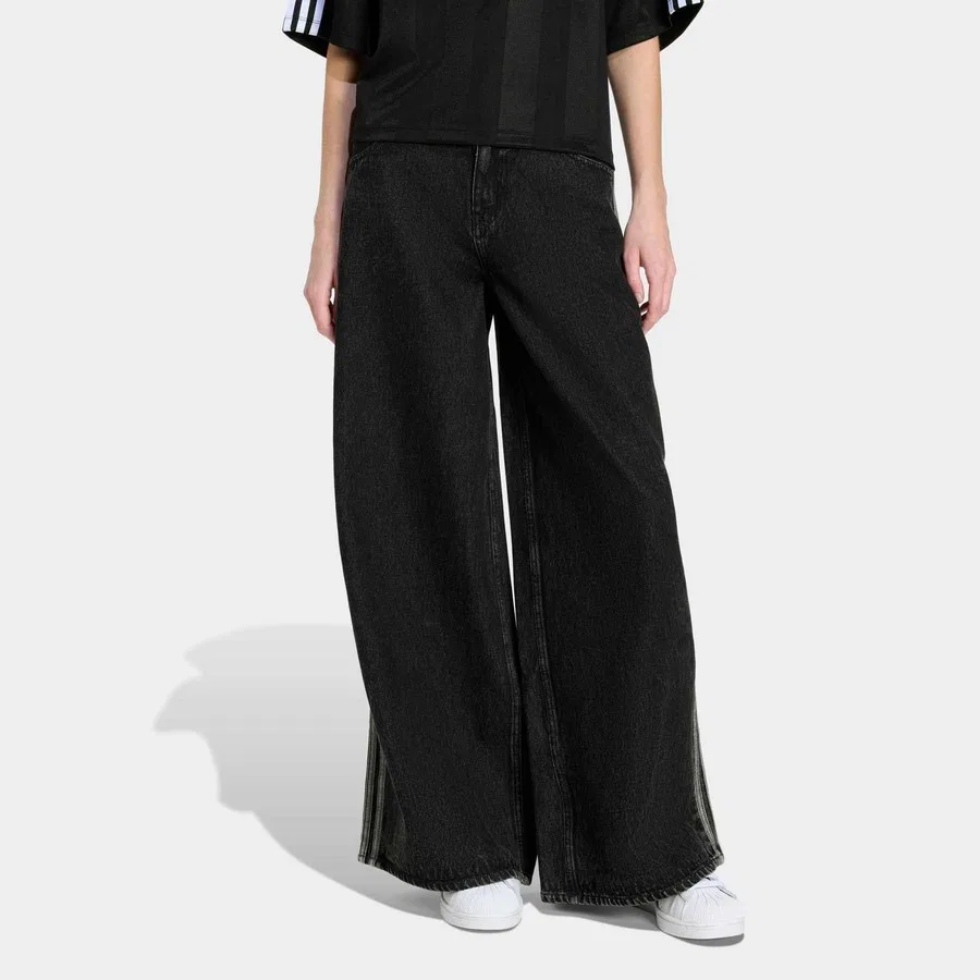 Женские джинсы с широкими штанинами Firebird Adilenium adidas, Черный