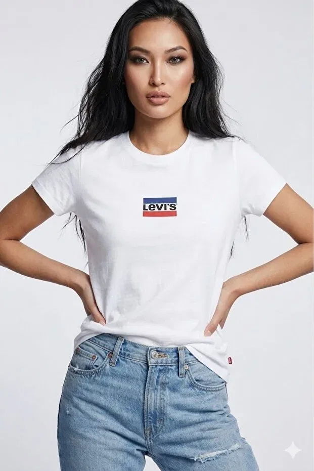 Женская хлопковая футболка The Perfect Tee Crew Neck Pure Cotton T-Shirt Levi'S, White