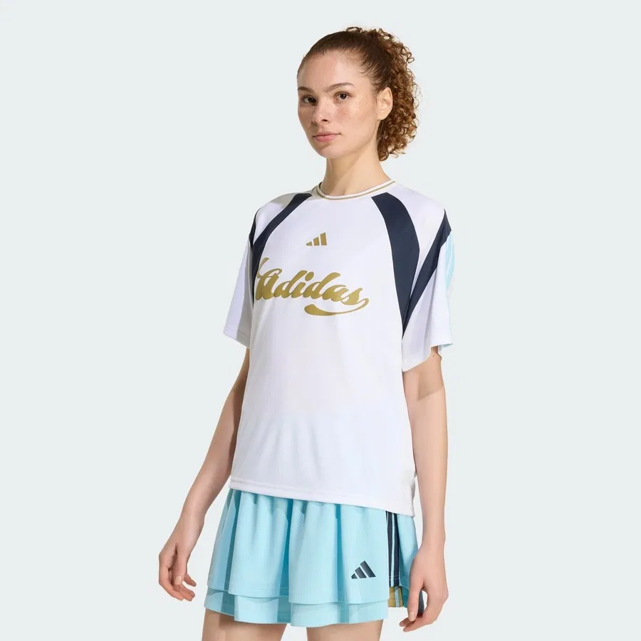 Футболка спортивная с принтом House of Tiro Forma adidas, Бело-бежевый