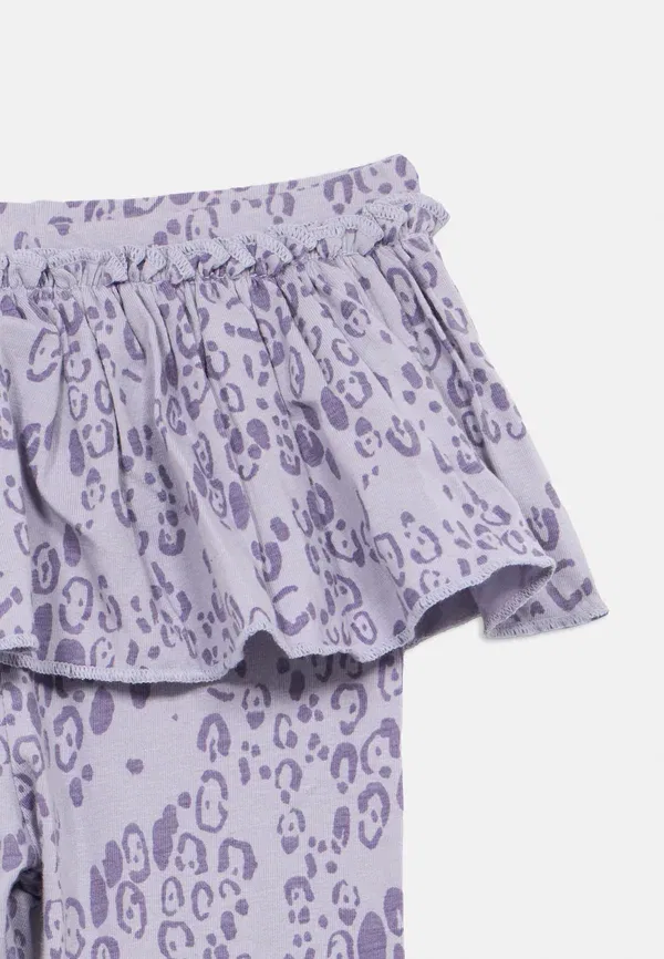 Леггинсы с принтом Mini leopard skirt baby leggings Mini Rodini Purple, фиолетовый — фото 4