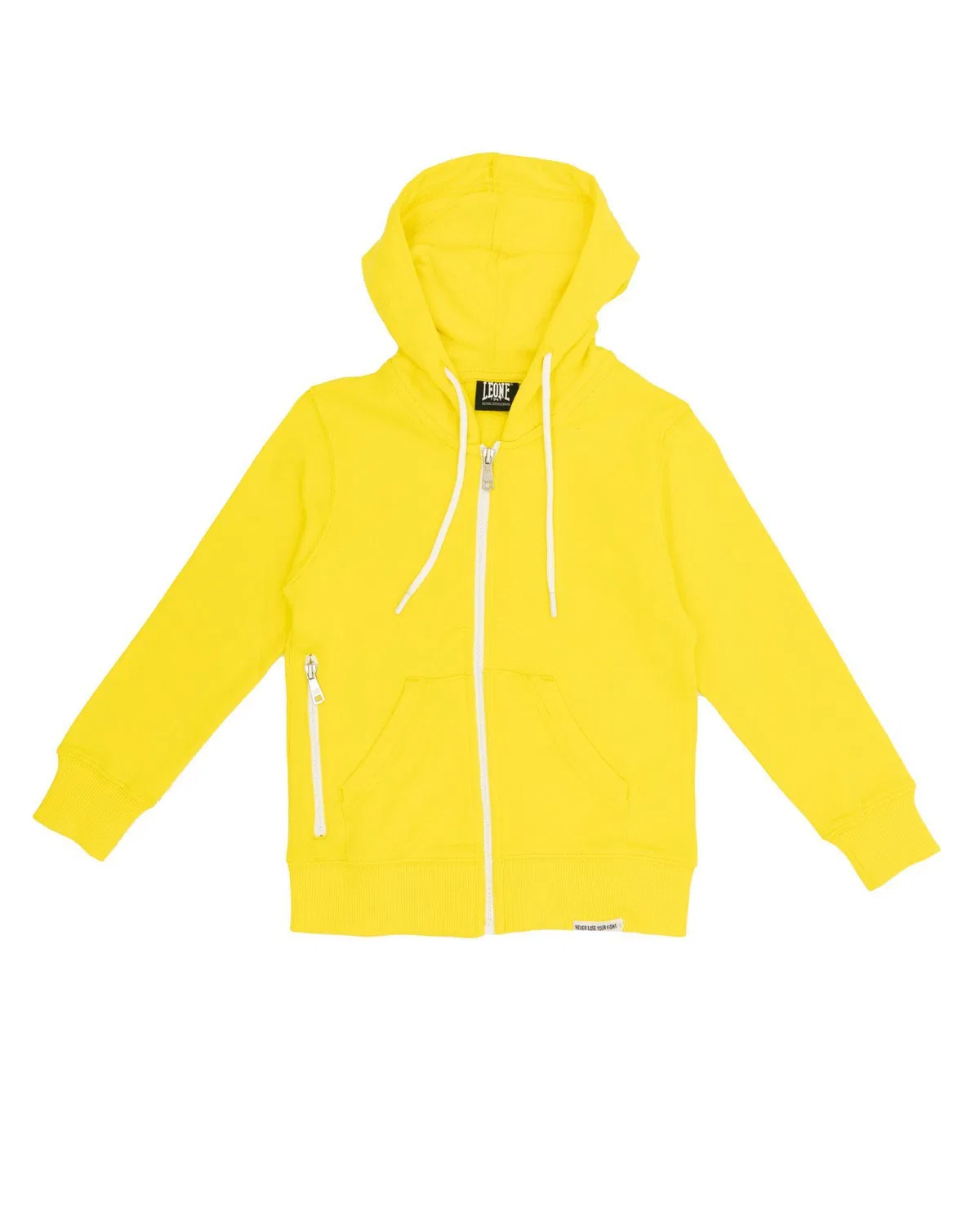 Детское худи с капюшоном и молнией Fight Fluo Leone 1947 Apparel, Gelb Zitronengelb