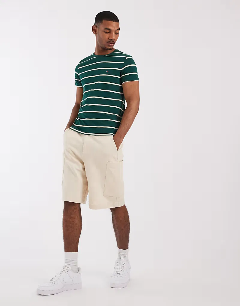 Футболка slim fit в полоску Tommy Hilfiger, зеленый — фото 2
