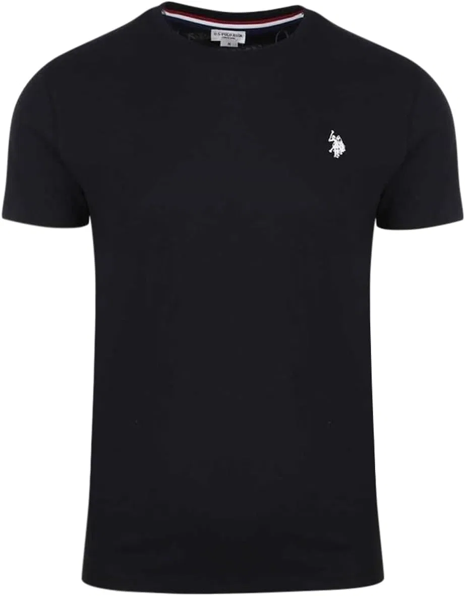Мужская хлопковая футболка с вышитым логотипом U.S. POLO ASSN., Black — фото 3