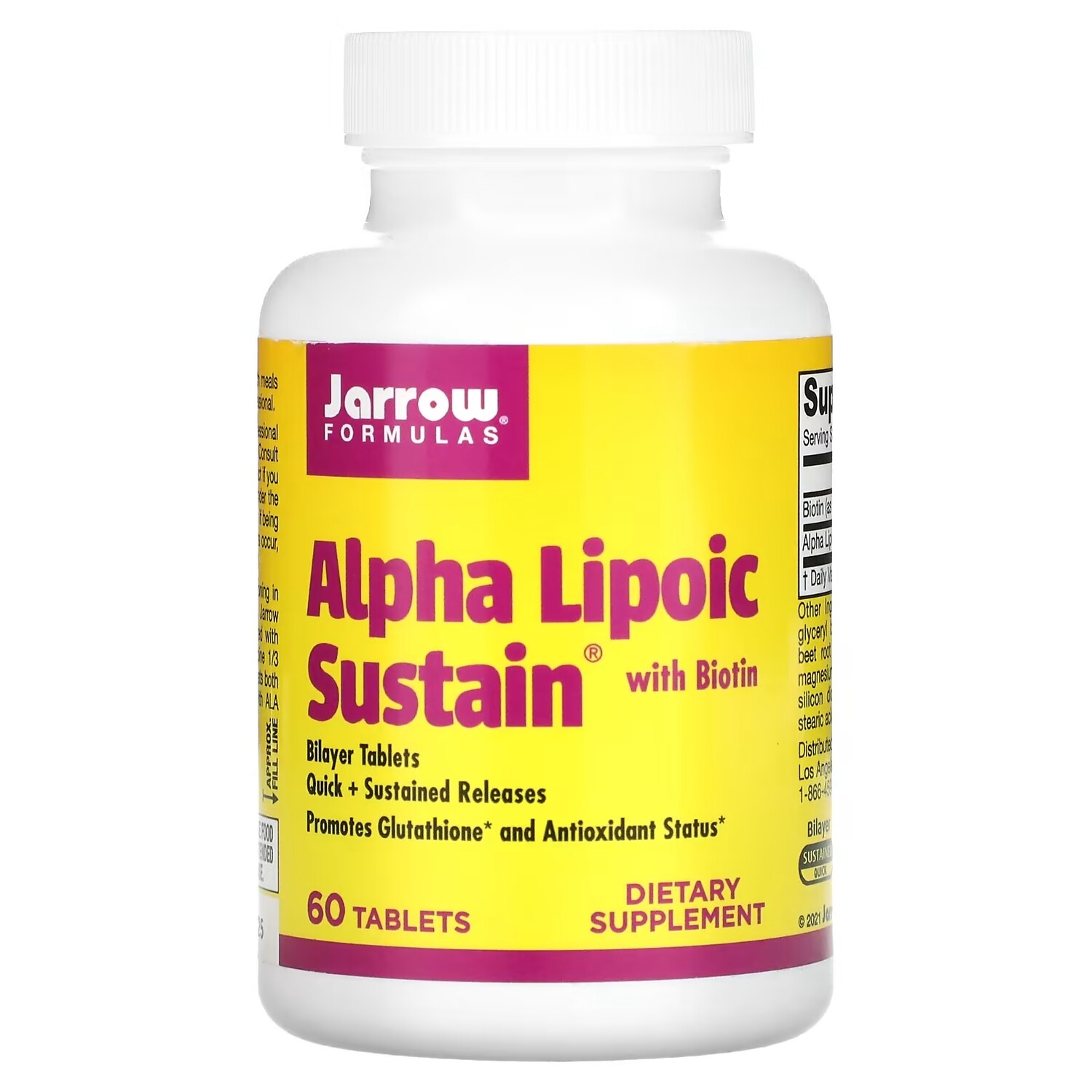 

Jarrow Formulas Alpha Lipoic Sustain альфа-липоевая кислота с биотином 300 мг, 60 таблеток