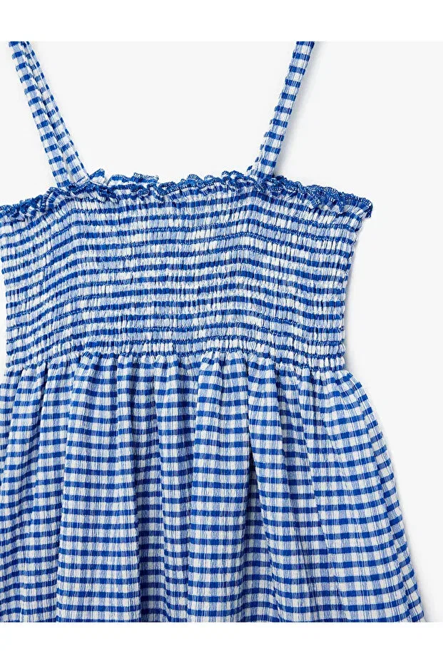 Детское платье для девочек без рукавов Koton, Blue Plaid — фото 3
