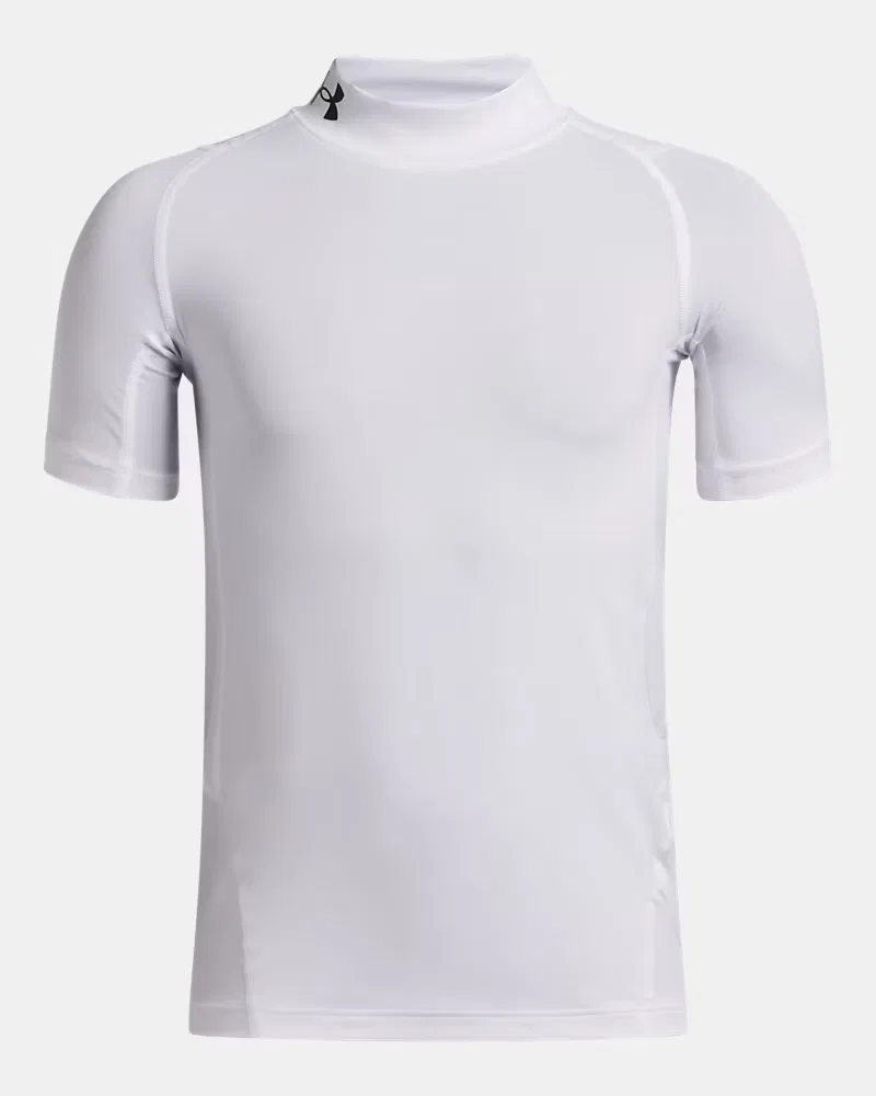 Футболка с коротким рукавом и высоким воротом HeatGear Mock UnderArmour, White/Black — фото 4