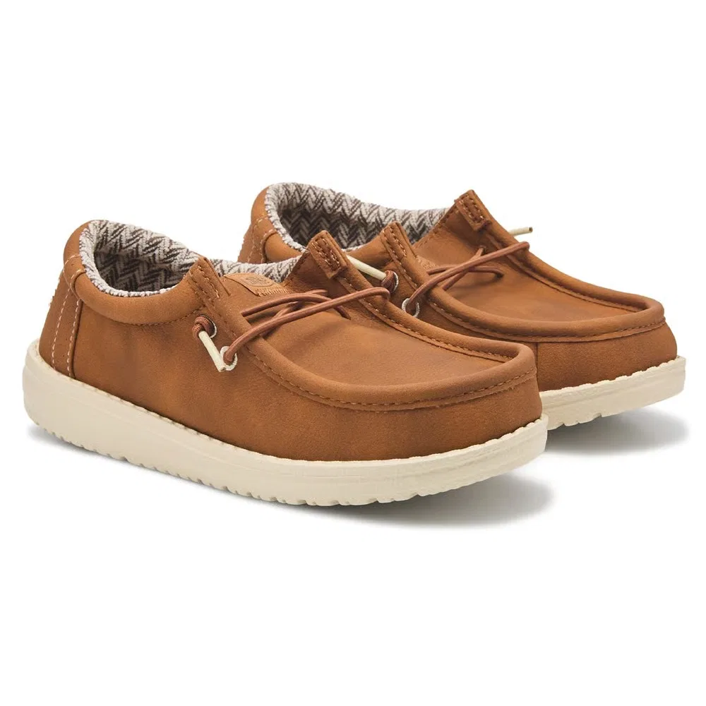 Детские слипоны Wally Heydude, Tan Faux Leather