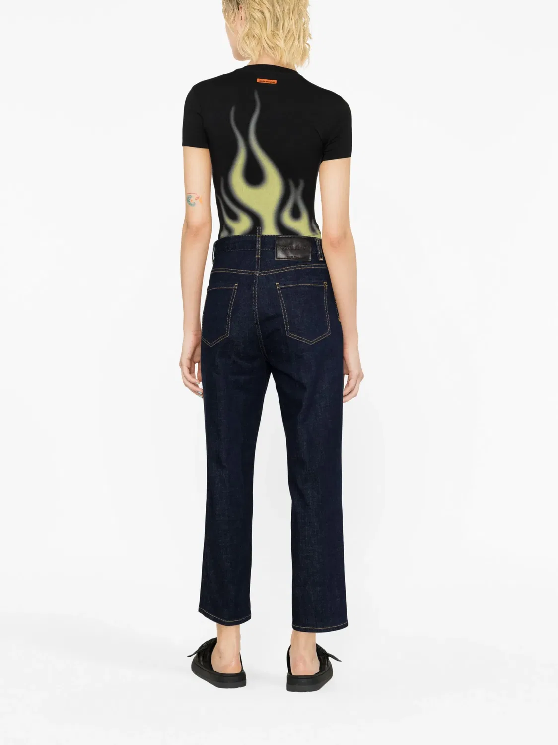 DSQUARED2 Джинсы прямого кроя с логотипной нашивкой, синие — фото 4