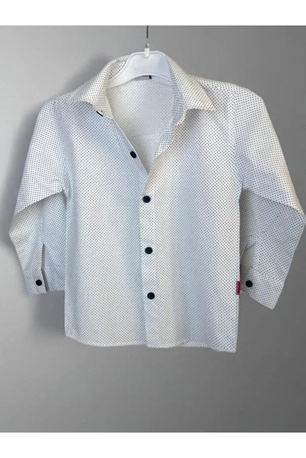 Детская рубашка для мальчиков хлопковая Bobsi Co, White-Black