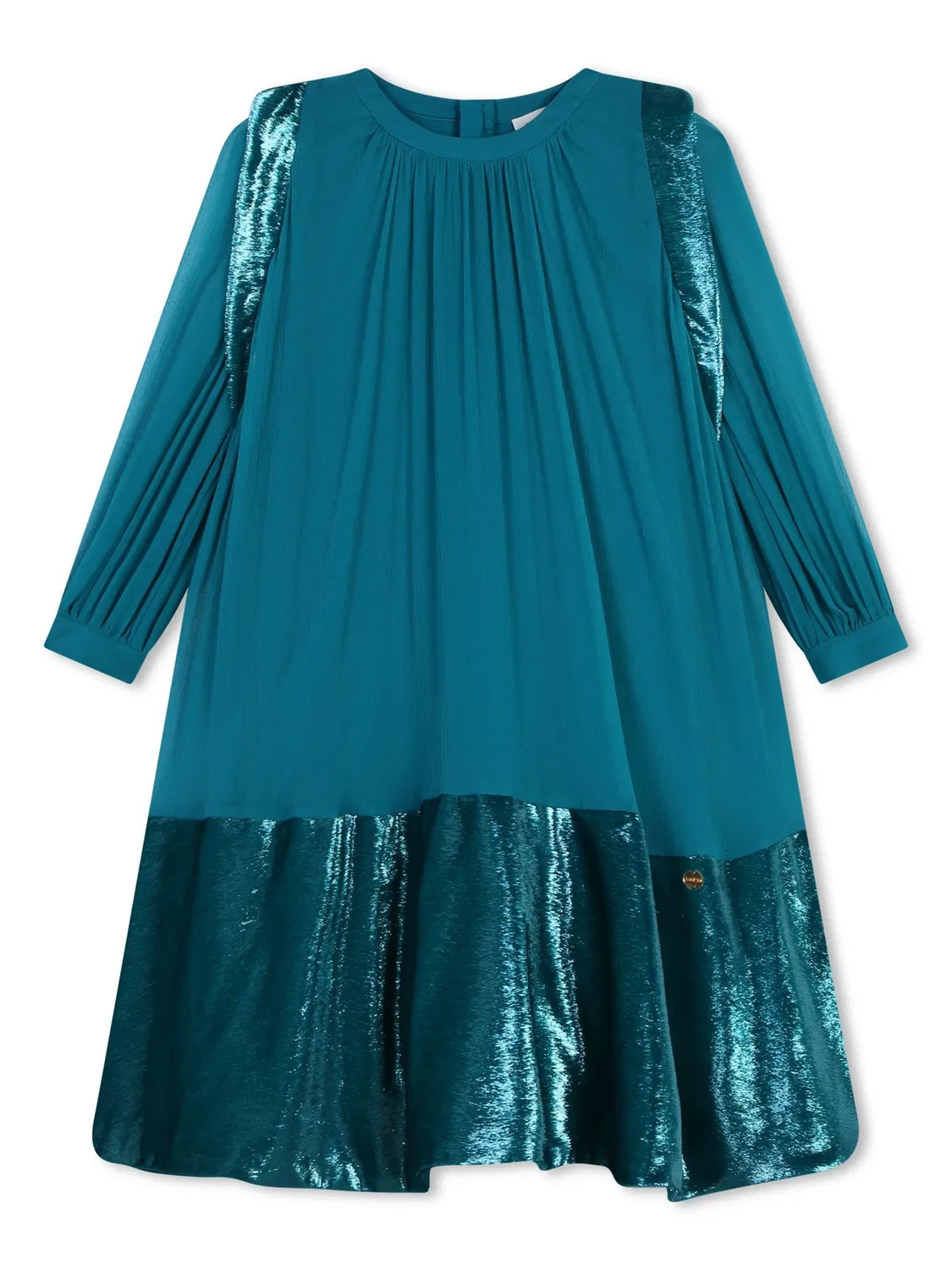 Платье из комбинированных тканей Lanvin, синий