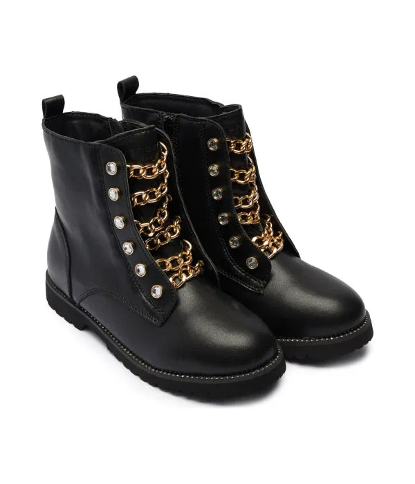 Детские кожаные сапожки для девочек Kurt Geiger, черный — фото 2