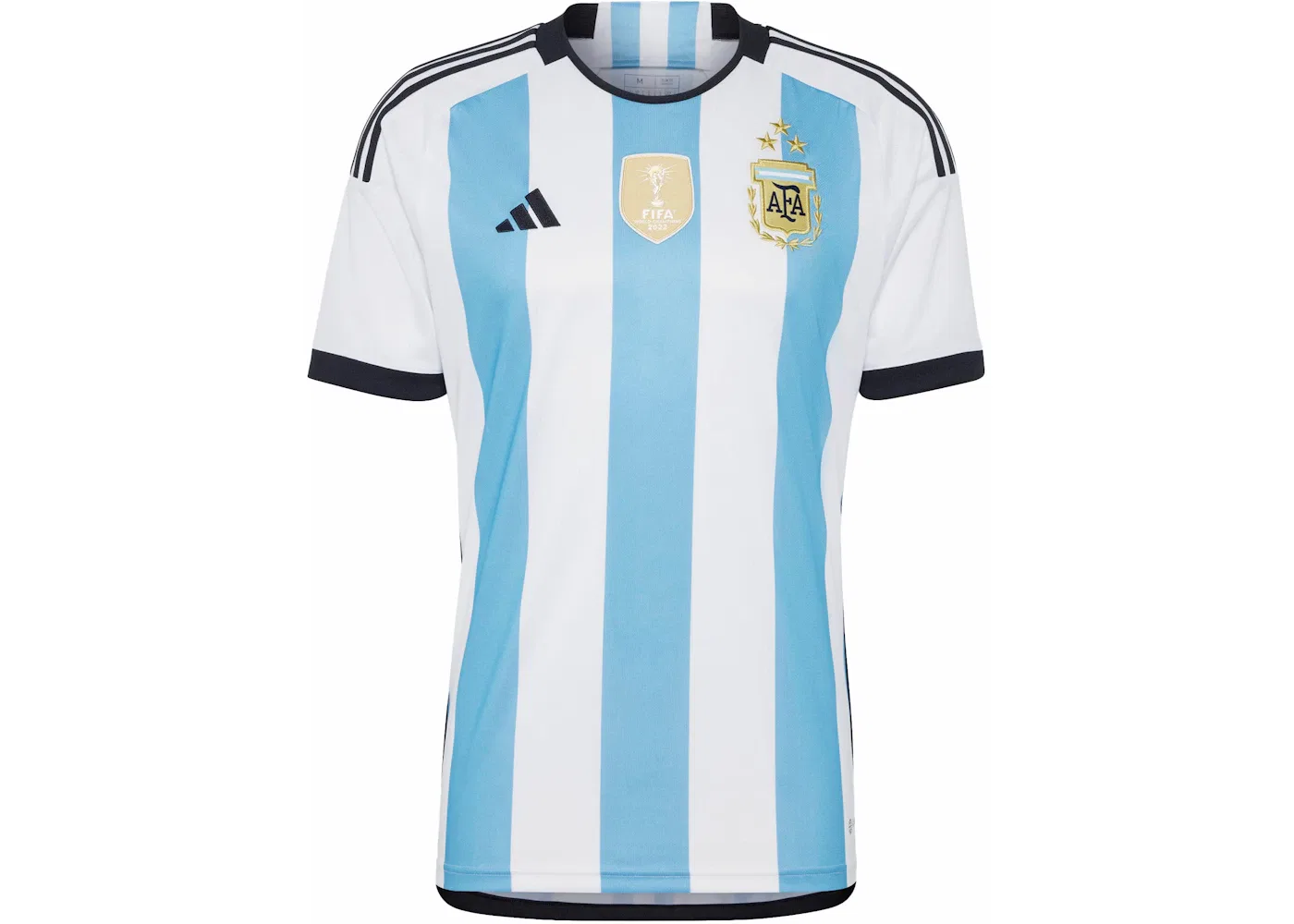 Мужская футбольная футболка с принтом Adidas Argentina 23/23 Winners Home Jersey, White/Light Blue
