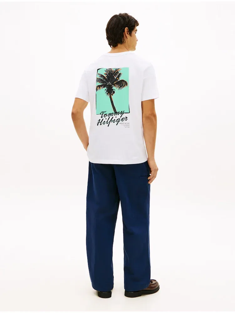 Футболка с принтом Palm Photo TOMMY HILFIGER, White — фото 3