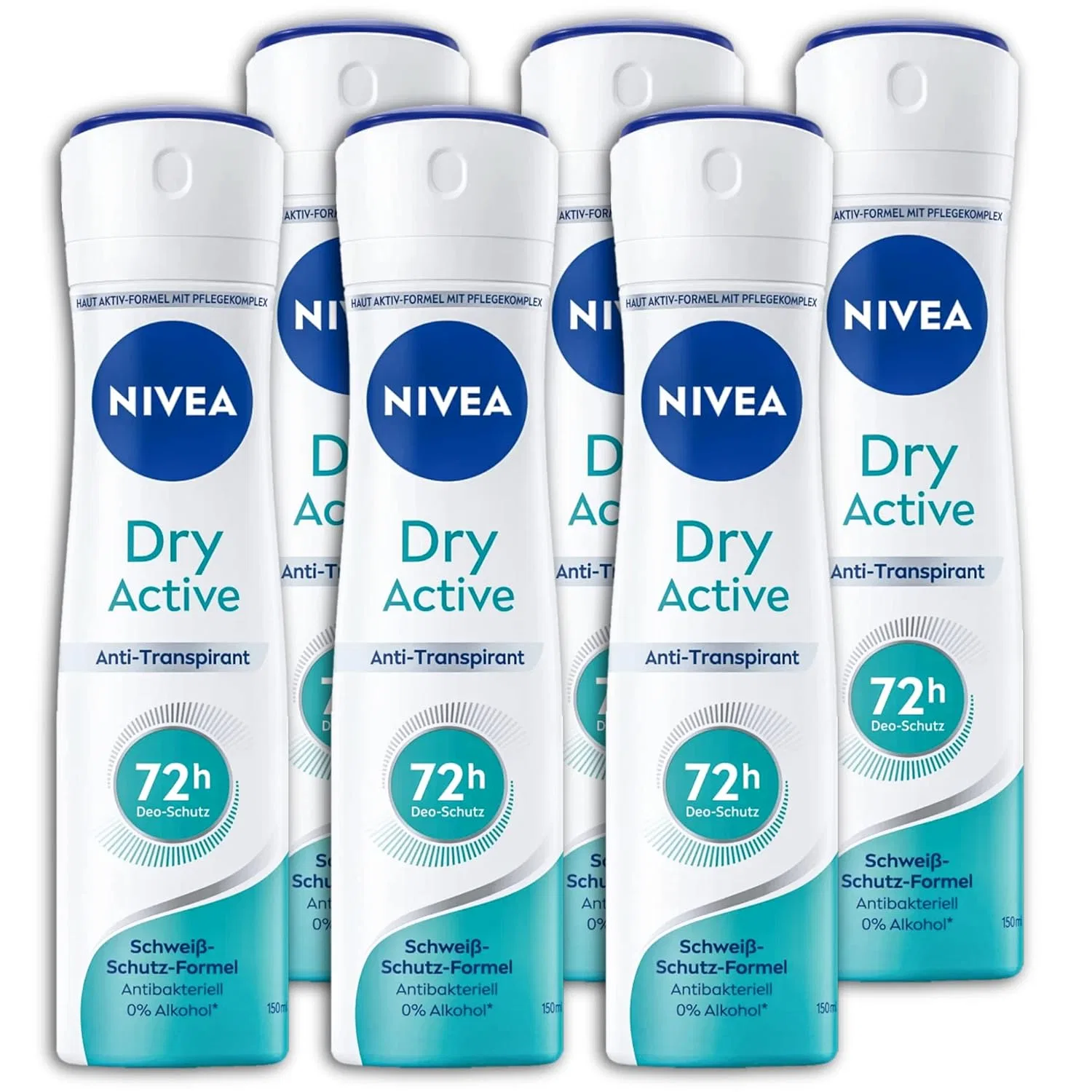 Дезодорант-антиперспирант сухой NIVEA Dry Active, набор 6x150 мл
