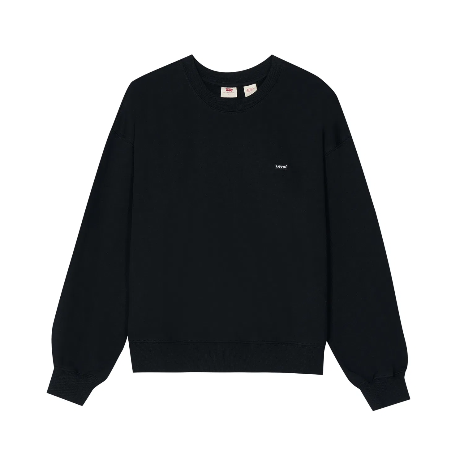 Женский свитшот с круглым вырезом, свободный крой, Levis, Black