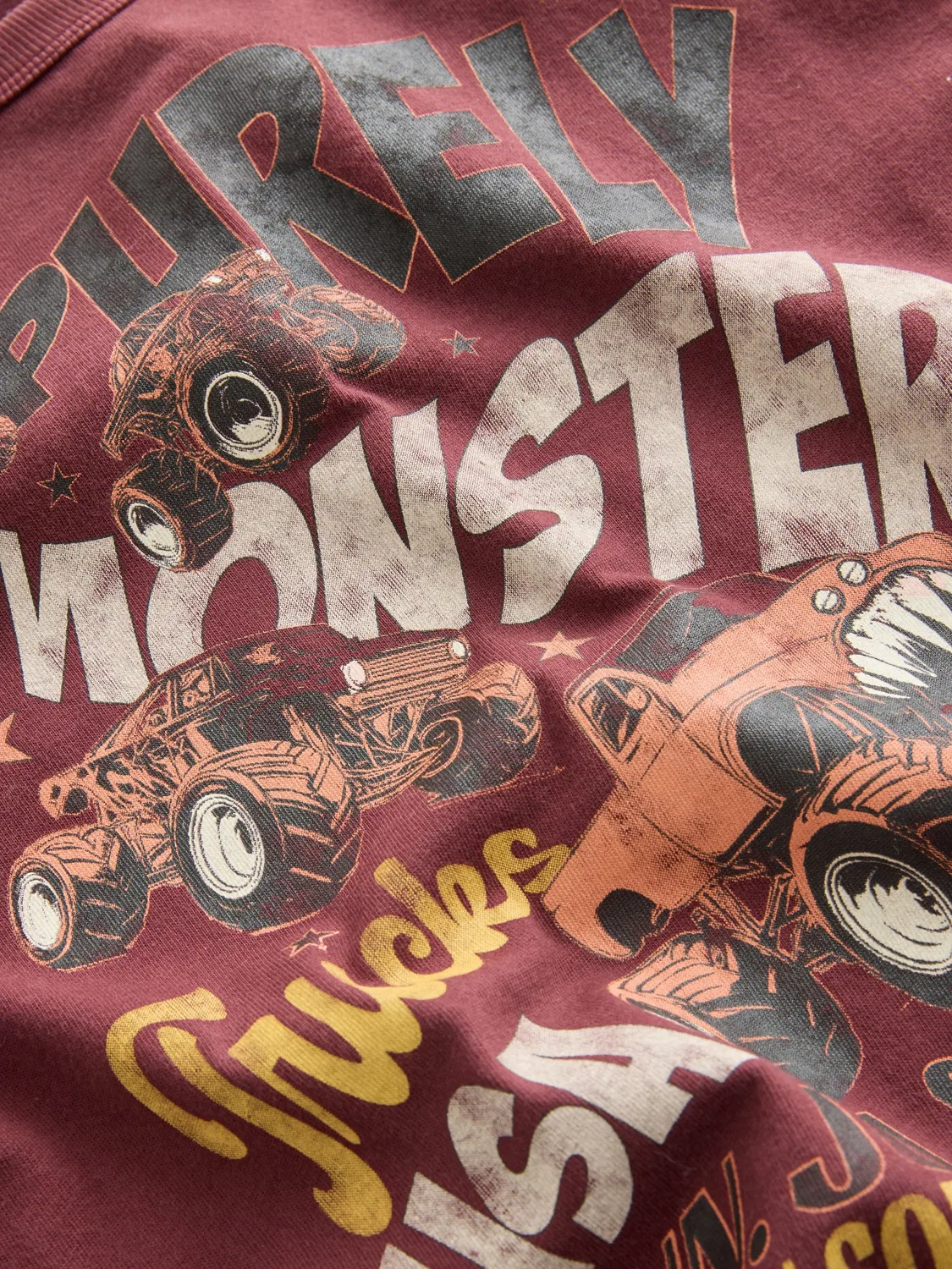 Футболка с графическим принтом Monster Truck Next, ягодный красный — фото 4