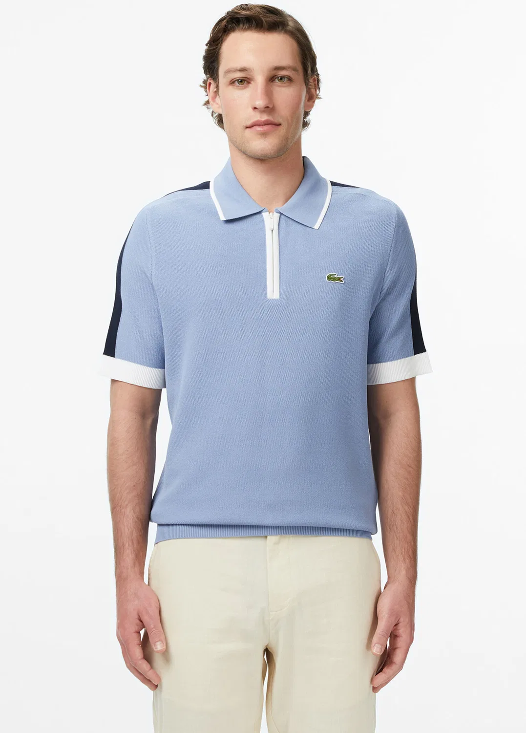 Свитер Lacoste Classic Fit половинная молния, синий