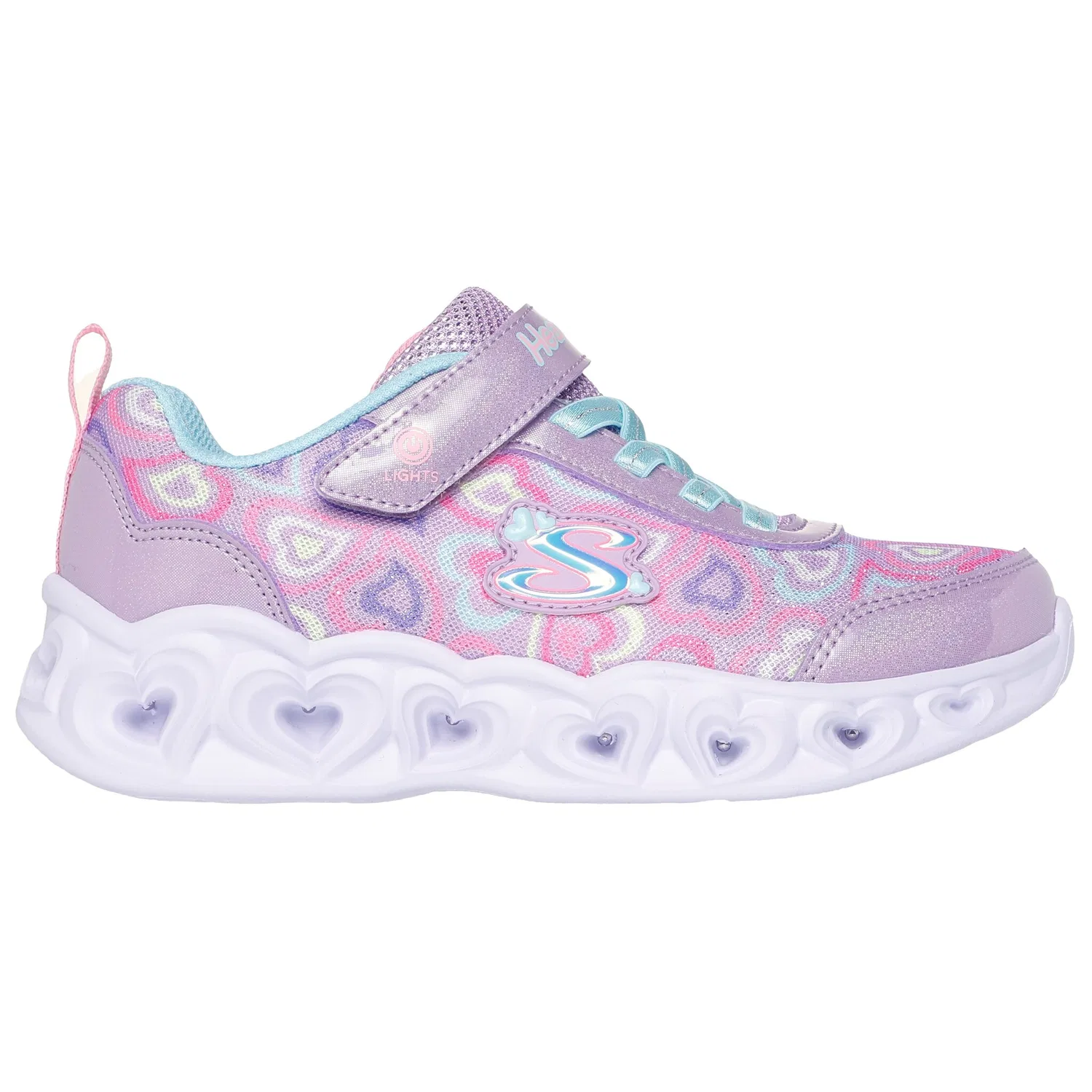 Детские кроссовки с подсветкой Skechers HEART LIGHTS, Lavender Multi — фото 4