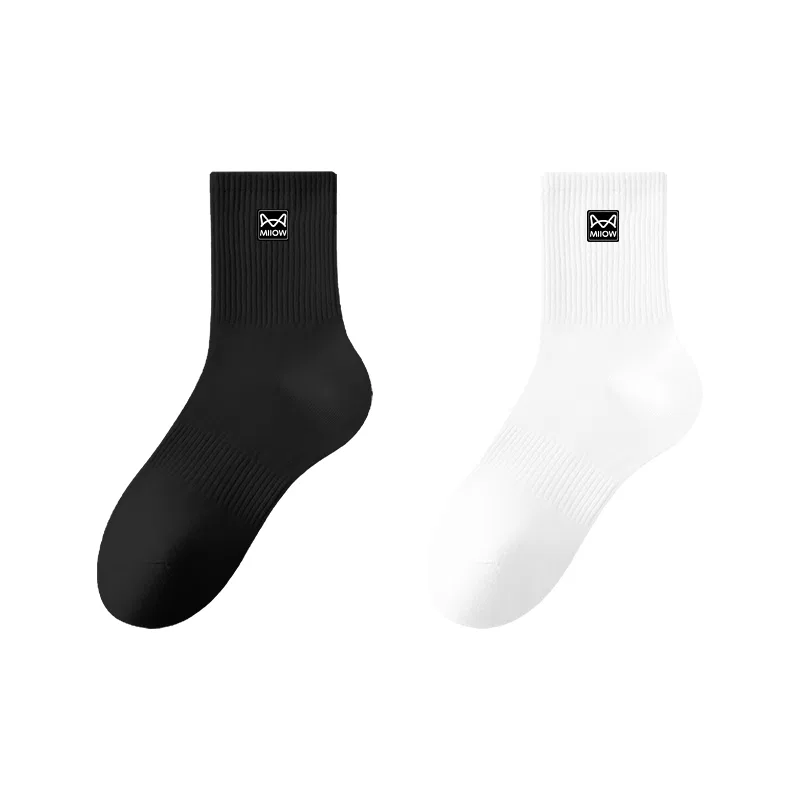 Детские носки-невидимки комплект из 2 пар Black+White MIIOW