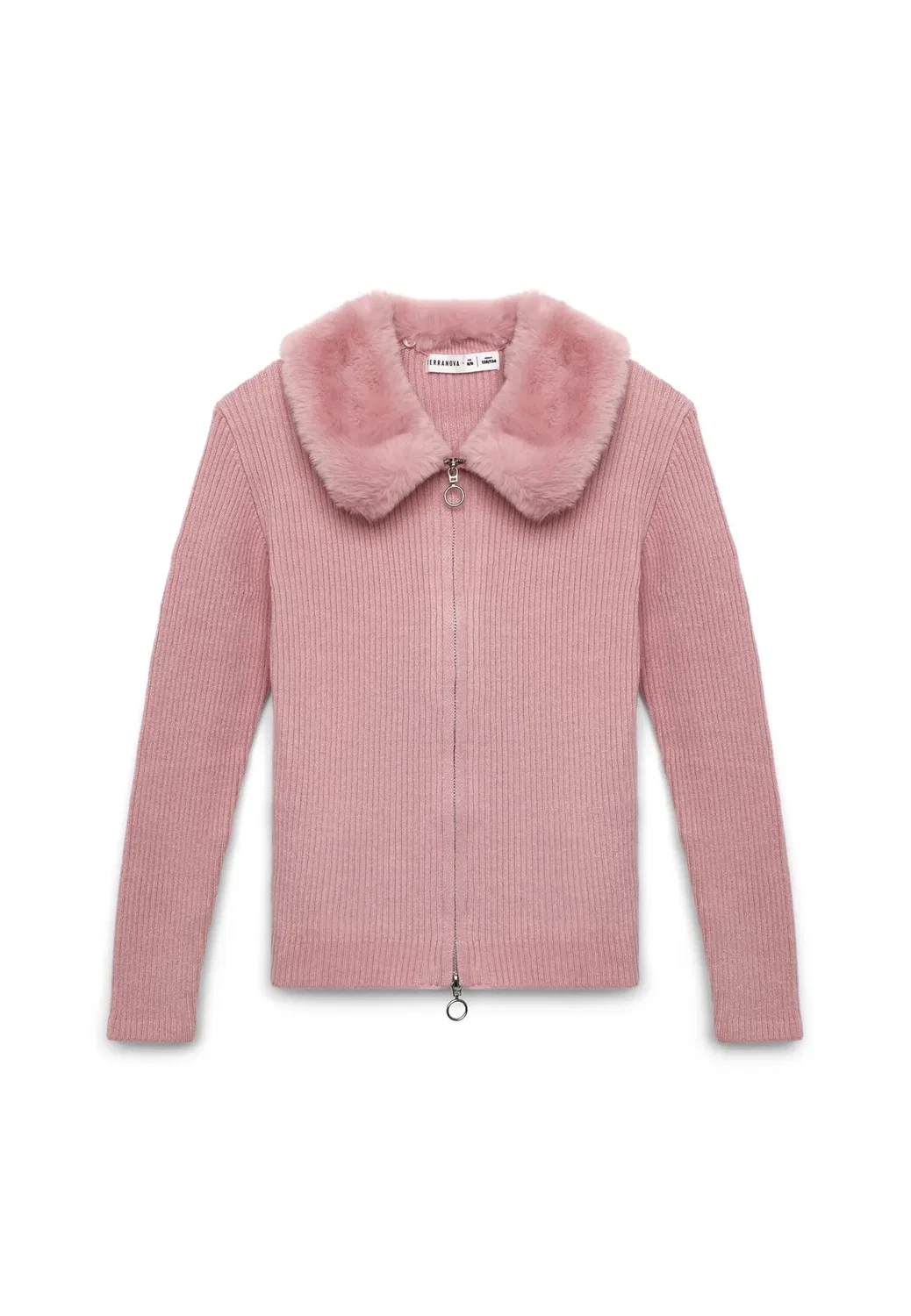 Maglia tinta unita - cardigan Terranova, Rosa