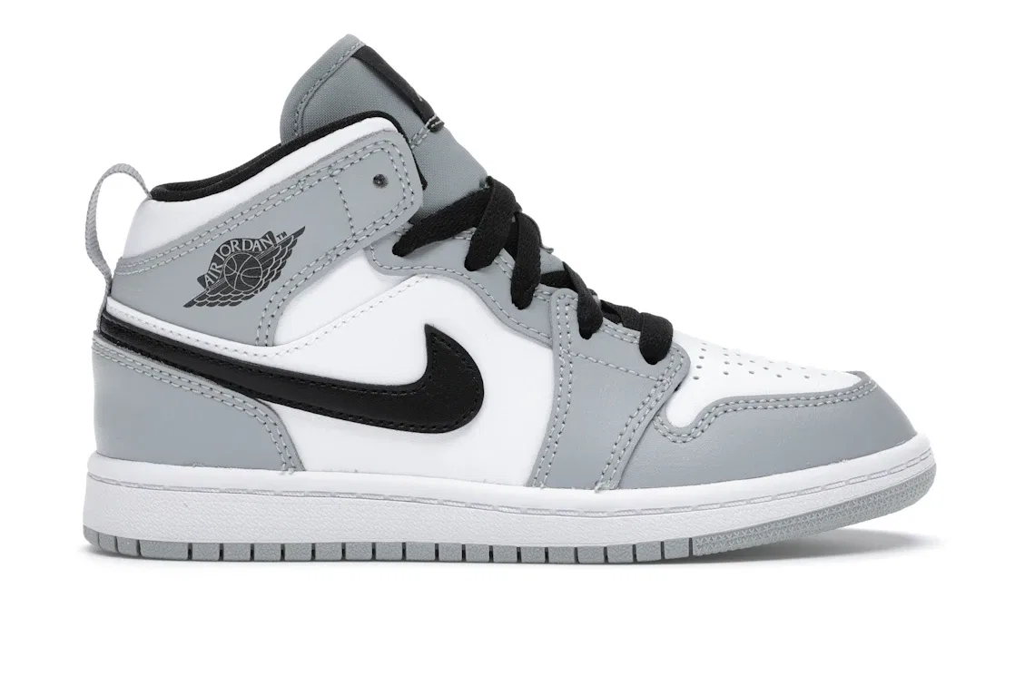 Детские кроссовки Lifestyle с кроссовками Jordan 1 Mid Light Smoke Grey (PS) Jordan, Light Smoke Grey/White-Black