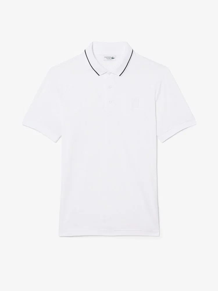 Футболка поло с V-образным вырезом, теннисная LACOSTE, White — фото 3