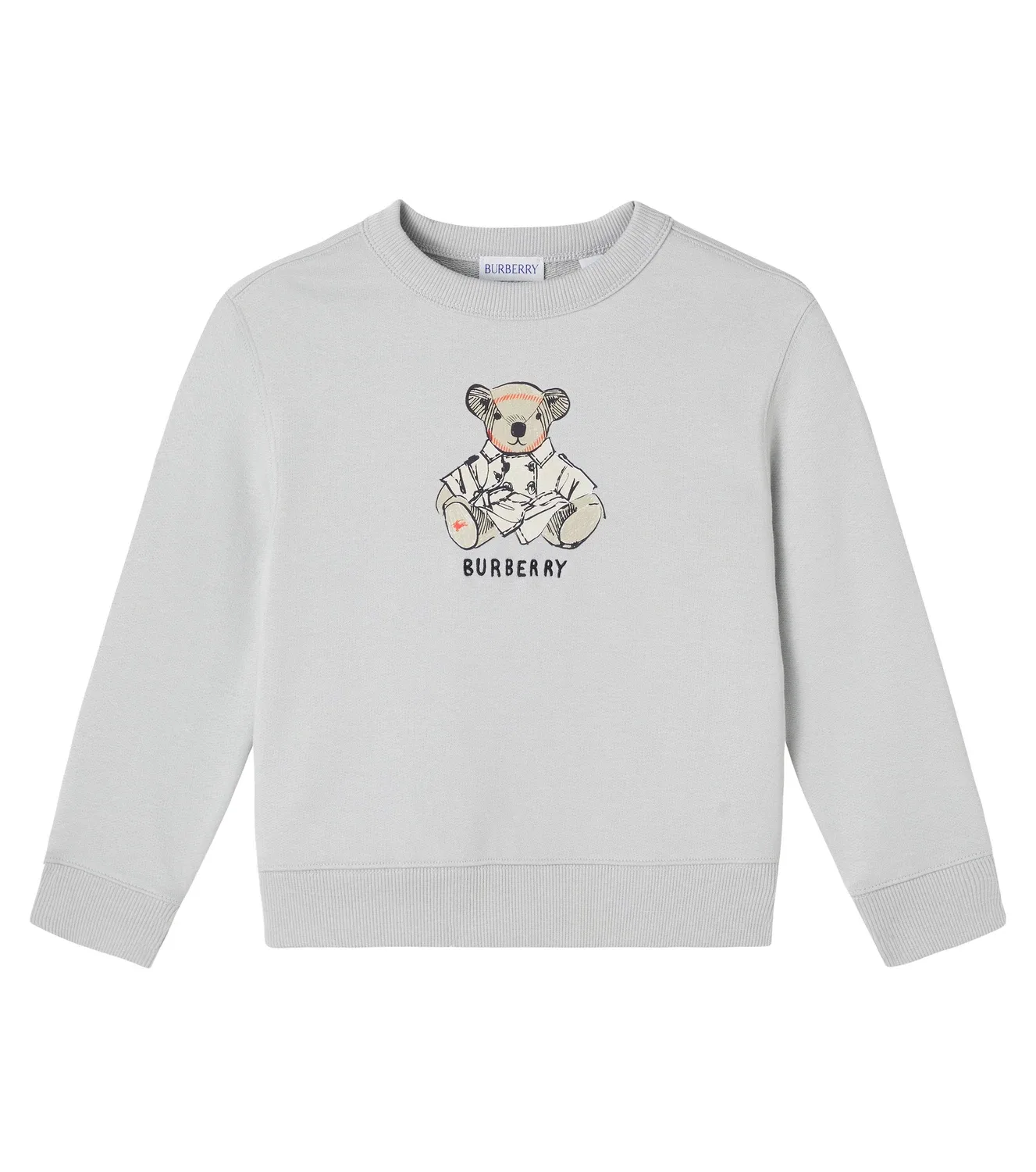 Свитшот с принтом Thomas Bear Burberry Kids, серый