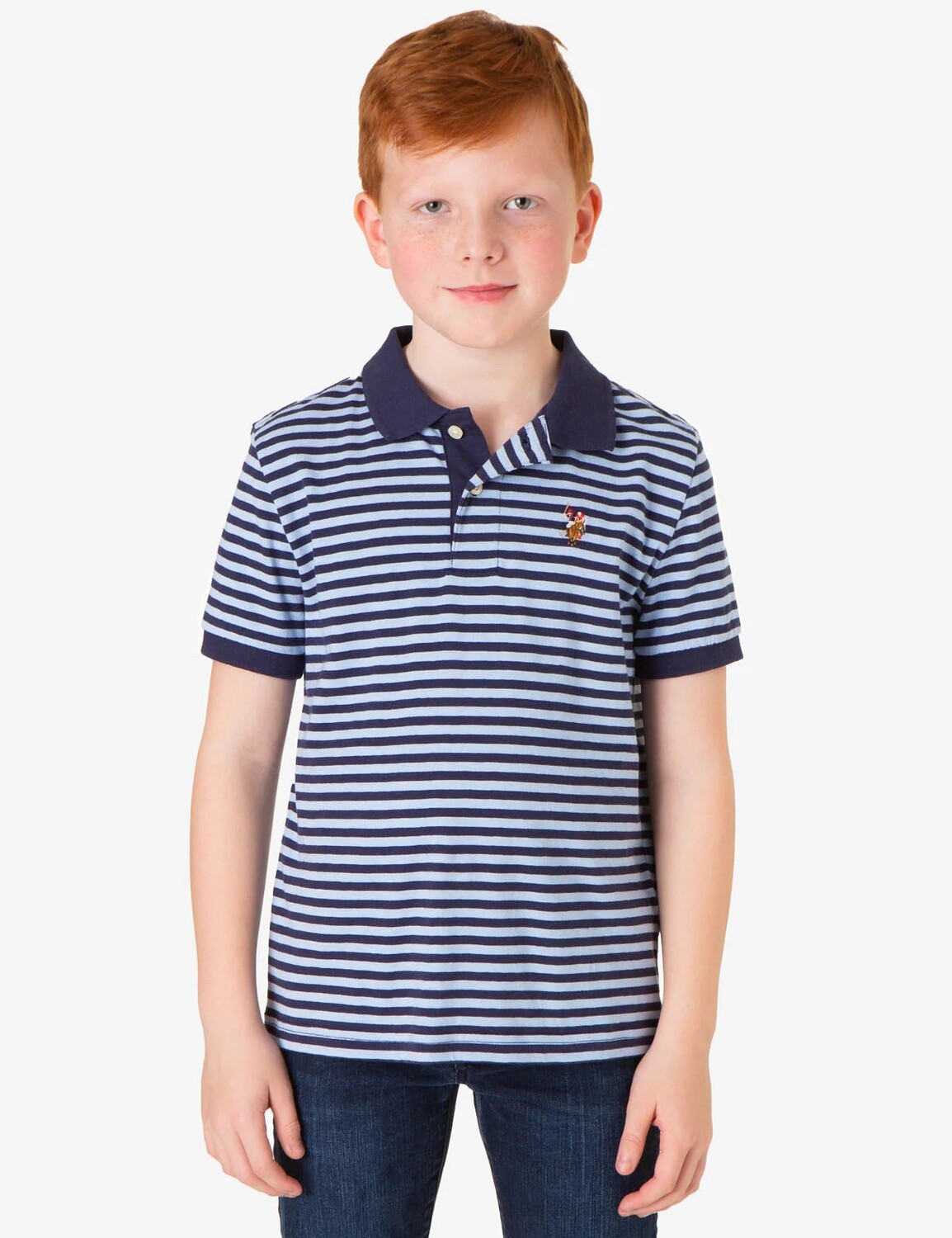 

Футболка поло U.S. Polo Assn. Boys Yarn Dye Multi Stripe, темно-синий