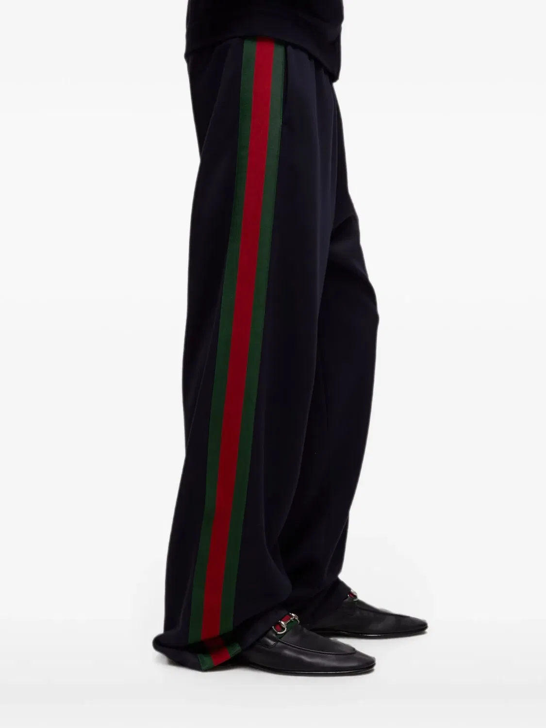 Спортивные брюки из шелкового хлопка с тесьмой Web Gucci, синий — фото 4