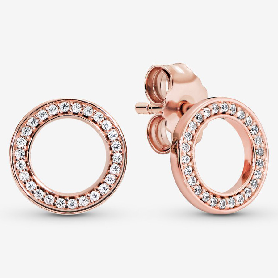 

Серьги Pandora Sparkling Circle, розовое золото