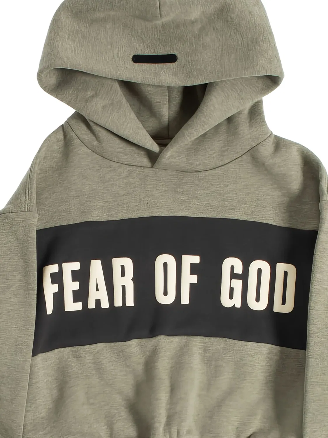 Укороченное худи со вставками Fear Of God Essentials Kids, серый — фото 2