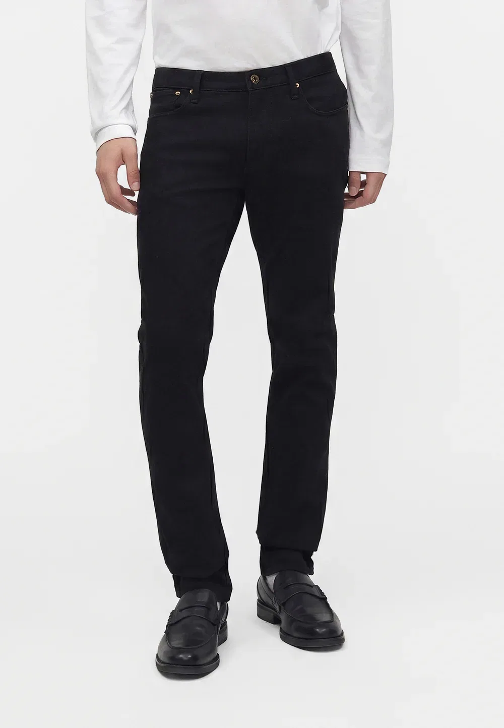 Брюки с карманами - джинсы зауженного кроя Emporio Armani, Black Denim