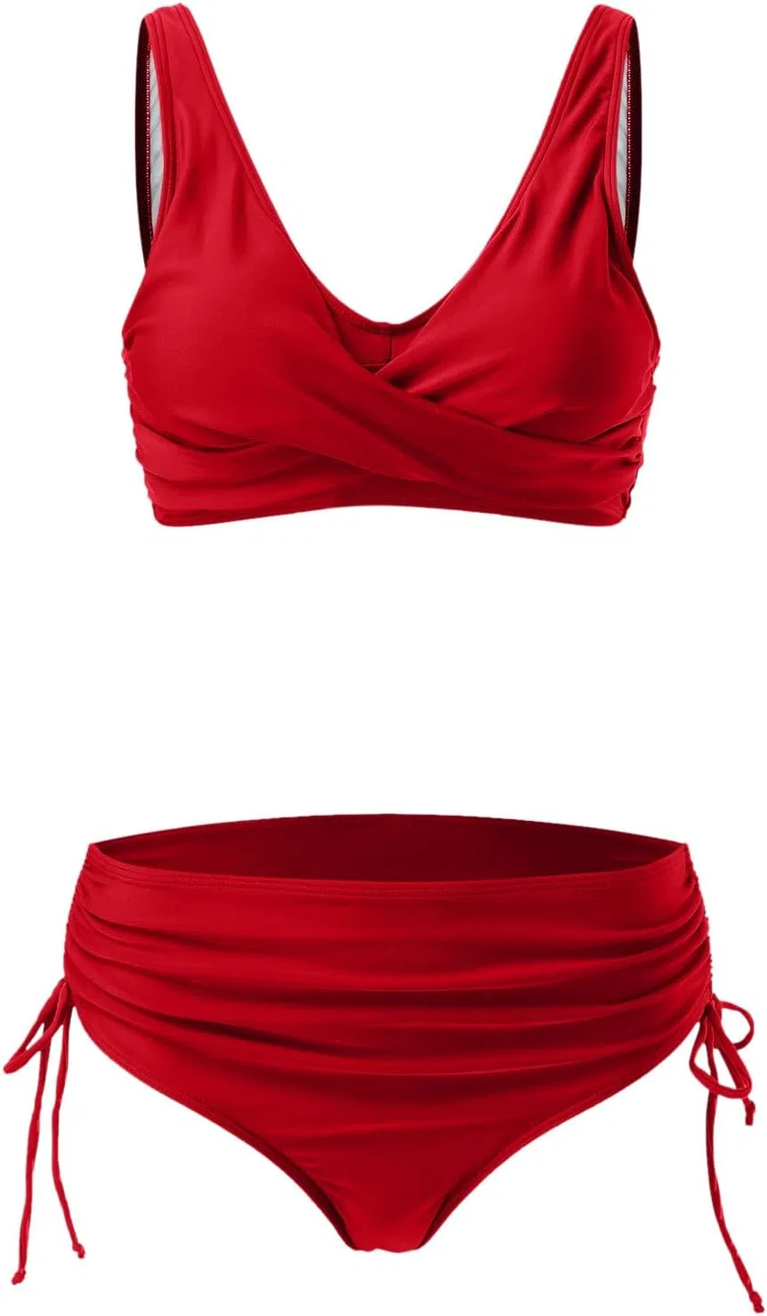 Женский бикини-комплект с завязками на спине, Soft, Red — фото 4