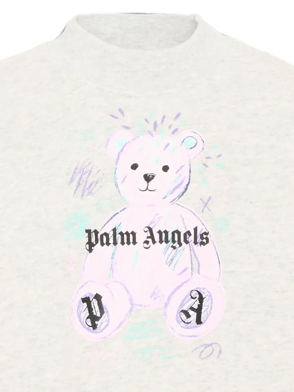 Свитер с принтом в виде плюшевого мишки Palm Angels Kids, серый — фото 3