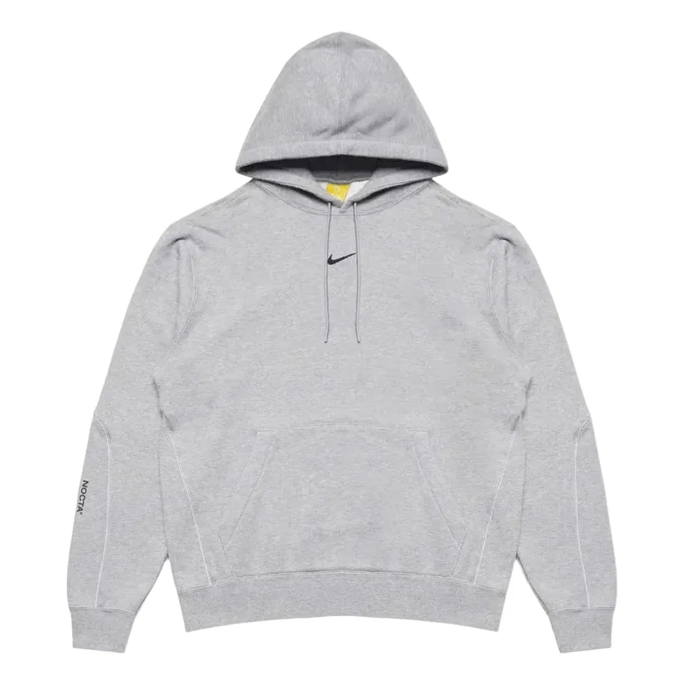Мужское худи NOCTA Fleece CS Hoodie 2 'Dark Grey Heather Matte Silver Black' Nike, Dark Grey Heather/Matte Silver/Black