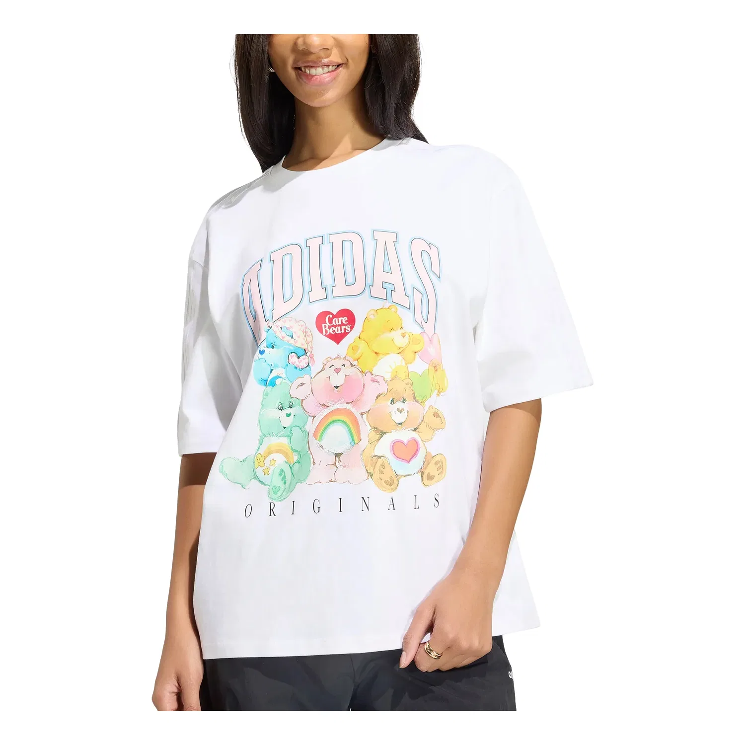 Женская футболка Care Bears Oversized T-Shirt Asia Sizing 'White' adidas, белый — фото 2