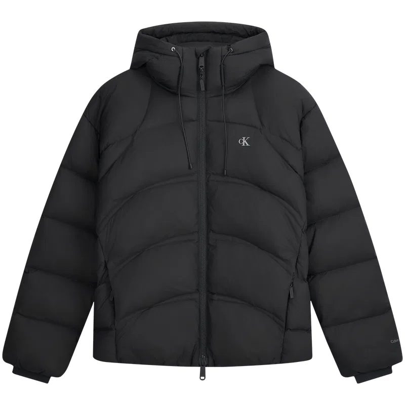 Мужское пальто из пуховика с капюшоном Calvin Klein, Space Black