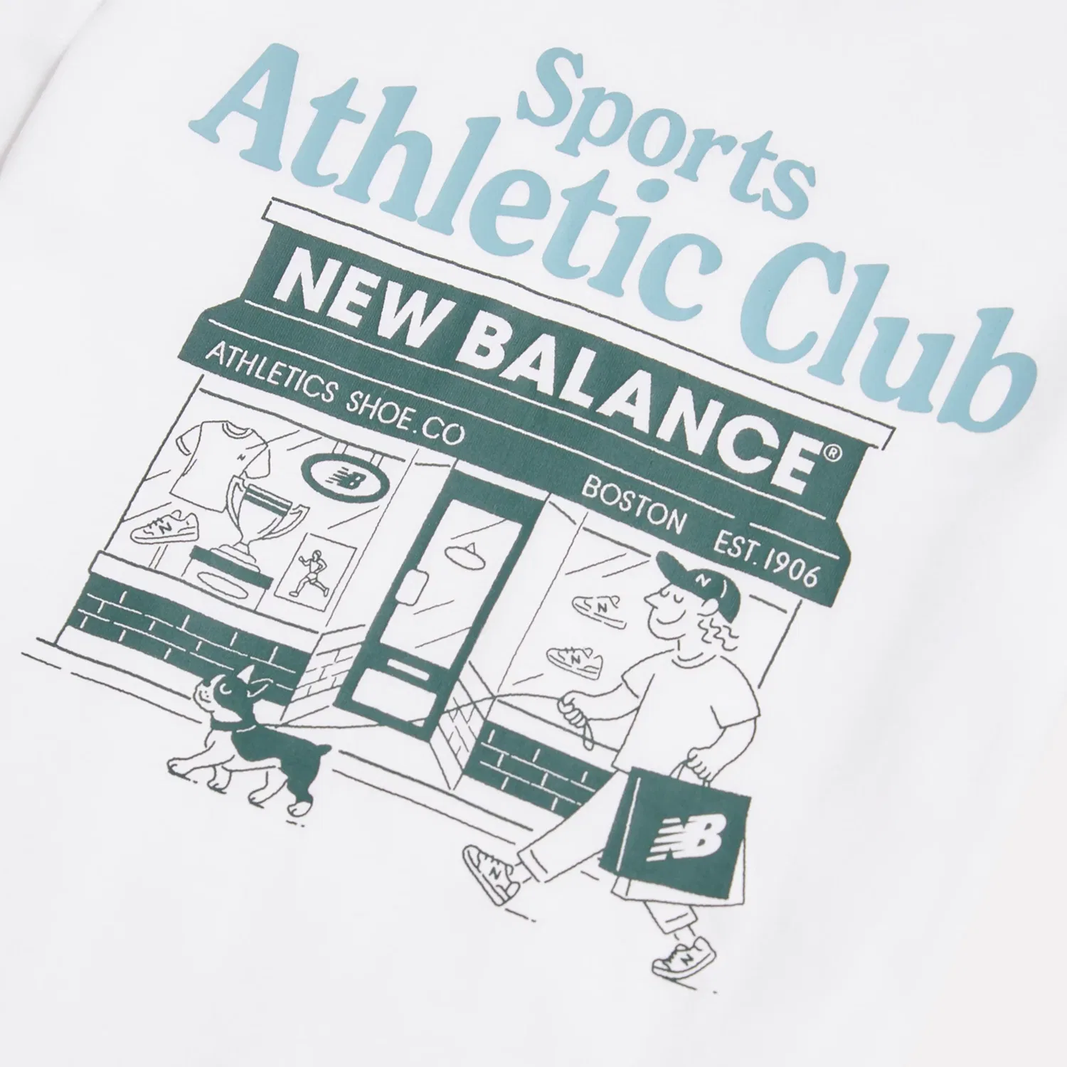Детская футболка с коротким рукавом с принтом Sports Club Graphic New Balance, Bright White — фото 3